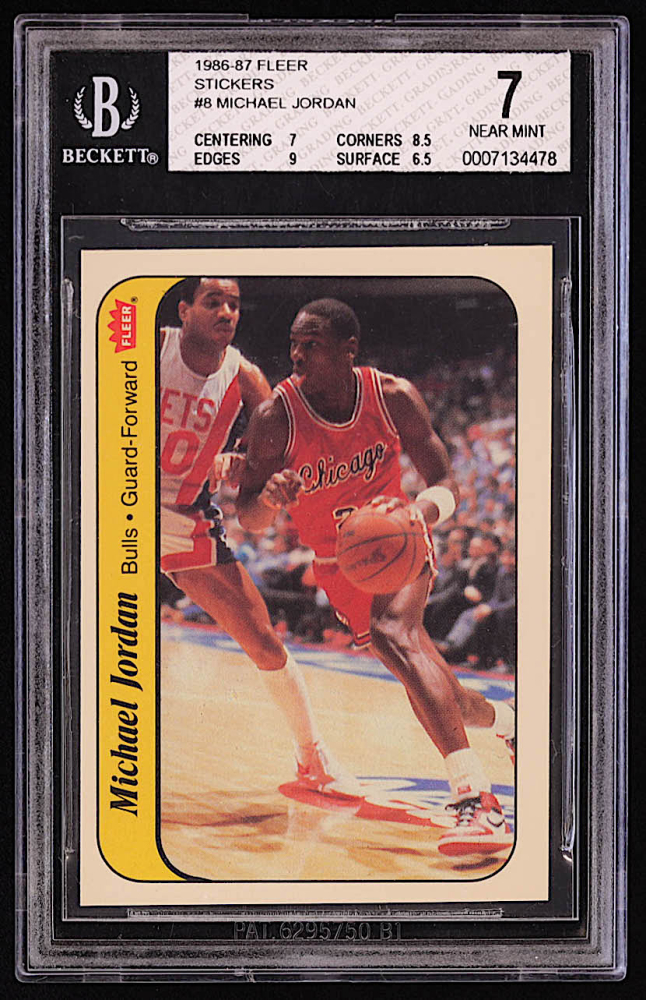 Comparing the Value of PSA 10 vs. BGS 10 Michael Jordan 1986-87 Fleer Stickers #8